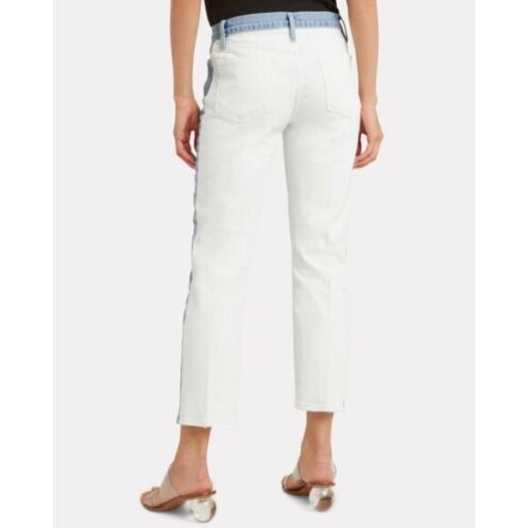 FRAME DENIM Le High Waist Colorblock Straight Leg Jeans 28 Cropped - Picture 8 of 9